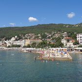 A bathing beach on the Opatija Riviera